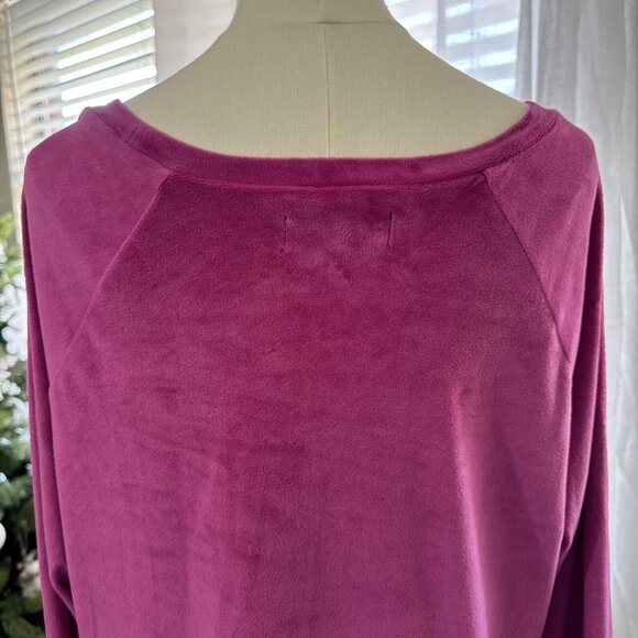 Women's Casual Pink Sweater Embellished XOXO Logo Raglan Long Sleeve Sz XL - Picture 6 of 10